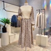 에이비에프지 DB_ ab.f.z 플라워 니트 레이어드 롱 원피스 AOW4HO40L