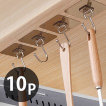 초강력 몬스터 메탈 후크 10P 접착식 무타공 벽걸이 고리 행거 마스크/주방/현관/사무실/다용도, 메탈 후크_20개입