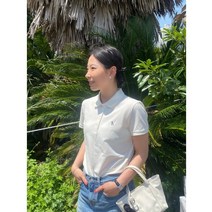 23SS 화이트 단색 면혼방 반팔카라티셔츠 HSTS3BC31WT