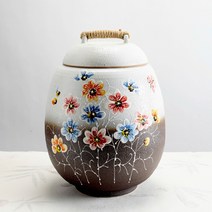 비채 투톤 코스모스 쌀통 쌀독 10KG 소금항아리