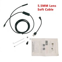 배관내시경카메라 7.05.5mm 6 led 조정 가능한 안드로이드 내시경 3 in 1 usbmicro usbtype-c 내시경 검사 카메라 스마트 폰용 방수, 2m, 5.5mm 소프트 케이블