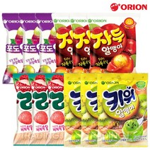 [트레이딩제이]밴드증정 오리온 알맹이 젤리(자두 3개+포도 3개+리찌 3개+키위 3개) 마이구미 사탕 젤리, 단품