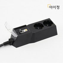 아이정 4000W 고용량 대용량 고전력 과부하 누전차단 2구 블랙 멀티탭, 1개, 3M