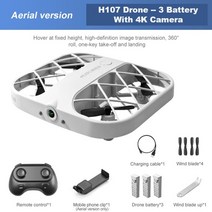 드론 열화상 카메라 h107 rc 미니 헬리콥터 4ch quadcopter 헤드리스 6축 키 반환 360 학위 플립 led rc rtf, 화이트-3b-4k카메라