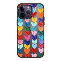 CASETiFY Impact 아이폰 14 프로 맥스 케이스 4X 군용 등급 낙하 테스트 2.5m 8피트 보호 - Spring Botanicals 2 유광 블랙