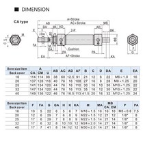 유압리프트 MA 16/20/25/32/40mm 스테인레스 스틸 25-500mm 스트로크 복동 미니 공압 공기 실린더, 13 Stroke 450_04 MA32