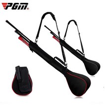 PGM 여성 남성 용 미니 휴대용 초경량 캐디 골프 백 연습장갈때 간편한 가성비 좋은 light golf bag, 블랙_실버라인