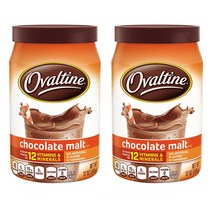 Nestle 네슬레 푸드 오벌틴 초콜릿 몰트 340g 2팩 (2 Pack) Ovaltine Chocolate Malt Milk Mix 12 oz. Canister, 1개, 1ml