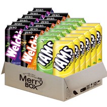 [메리박스] 제로탄산세트 탐스제로(사과6+레몬6)+웰치스제로(그레이프6+오렌지6), 1세트, 355ml