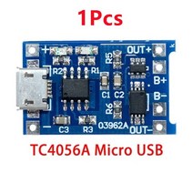 아두이노키트 프로그래밍 전자 아두이노 모듈 부품 5v 1a 마이크로 usb type-c 리튬 배터리 충전 보드 충전기 모듈 + 보호 이중 기능 arduino 용 tp4056, tp4056 마이크로 USB