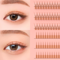 (단품100모/브라운)붙이는 셀프속눈썹 언더래쉬 가닥 인조 자연스러운속눈썹 데일리속눈썹 붙이기 재료, 엣지 A타입 8-9-10-11-12mm