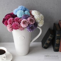 cocooning 꽃리스 가렌드 조화부케 7color 데이지꽃 부쉬 인테리어 조화, 1개, 연보라