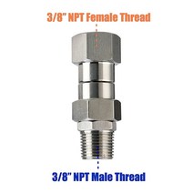 스테인레스 스틸 고압 와셔 스위블 조인트 3/8 인치 압력 와셔 호스 피팅 4500 PSI 자동차 청소, 한개옵션0