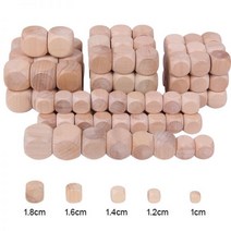 보드 게임 주사위 10pcs d6 6 양면 빈 나무 주사위 파티 가족 diy 게임 인쇄 조각 장난감, 1.4cm