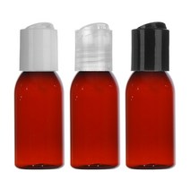 프레스캡 30ml 50ml 60ml 75ml 80ml 100ml 똑딱이캡 공병 화장품, 30ml 갈색용기, 검정캡