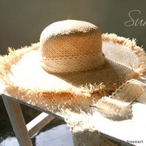 [YKC] 리본 레이스 보터햇/왕골모자/파나마/라피아