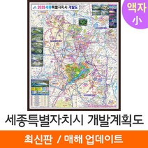 [지도코리아] 2035 세종시 개발계획도 79*95cm 액자 소형 - 세종특별자치시 세종 지도 전도 최신판