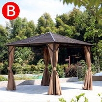 파고라 조립식주택 정자 테라스 원두막 야외바베큐장 그늘막 가제보 조립식정자, B타입:3*3 하와이
