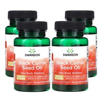 스완슨 블랙 커민 씨오일 500mg 액상 베지 캡슐 60정, 4팩, 60개