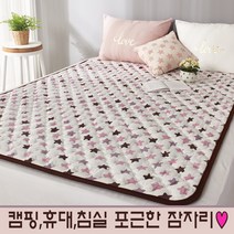 주)대호플러스 전자파없는 더안 EMF 전기매트 전기장판 침대용 캠핑용 1인용 2인용 온열매트 싱글 더블 핑크별, 100x180