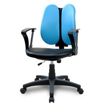 체어빌 스마트회전A 고급형 사무용의자 블랙 인조가죽, 블루