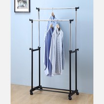 KT 이동식 더블행거 블랙