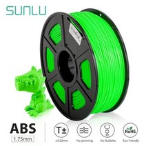 가정용 3d 레이저 프린터 대형 프린팅 재료 Sunlu abs 필라멘트 abs 필라멘트 1.75mm 인쇄 필라멘트 낮은 냄새 치수 정확도- 0.02mm 2.2lbs1kg, 절대 녹색, 협력사