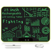 드로잉패드 액정타블렛 웹툰그리기패드 18 23 인치 충전식 LCD 그리기 태블릿 어린이 장난감 그림 도구 전자 쓰기 보드 선물 교육 완구, [09] 23 Single Green