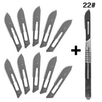 카빙나이프 금속 메스 11 미끄럼 방지 칼 공예 조각 칼 휴대 전화 노트북 컴퓨터 pcb 유지 보수 수동 도구 블레이드, 22잎