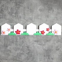 [지니스쿨] 교실 환경미화 - 빨강꽃 울타리 (흰색), 흰색