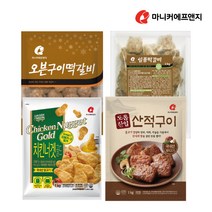 [마니커에프앤지] 치킨너겟골드 1kg x 2봉외 / 산적구이 / 오븐구이떡갈비 / 일품떡갈비, 치킨너겟골드 1kg x 2봉