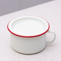 법랑냄비 라면 전용 겸용 가스레인지 냄비 영국스타일 인덕션 하이라이트, 빨간색 가장자리