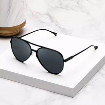 샤오미-미지아 에비에이터 선글라스 uv400 효과적인 차단 UV 눈부심 자기 수리 능력 새총 적응형 구조, 01 Black