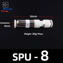 공압 단방향 비 복귀 체크 밸브 SMC 유형 스트레이트 제어 4mm 6mm 8mm 호스 커넥터 튜브 원터치 피팅, 03 SPU-8