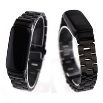 Fitbit Luxe 핏빗 럭스 스트랩 메탈 시계줄 블랙 슬림밴드, 단품, 단품