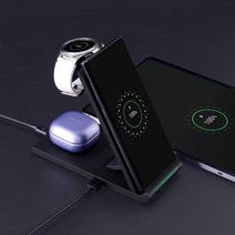 픽스 퀵 고속 무선 충전기 4in1 28W XWC-501, 픽스 퀵 초고속 듀얼 충전기 XQA-302, 블랙(갤럭시 워치 호환)