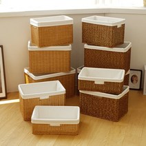 대형 다용도 천연라탄 PP 바구니 소품 바스켓 정리함 수납바구니 장난감 인형 쏠리또, 옵션9. 과일바구니(27x15x6cm), 옅은색 (Light brown)