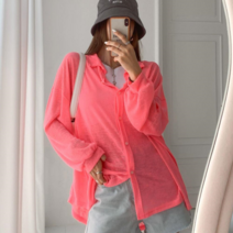 브이와이 VY 여자 박시핏 비침 형광 슬라브 장마룩 남방