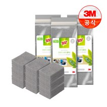 [3M]일회용 원데이 그린수세미 플러스 강력세척 리필 30입 3개(총 90입), 상세설명 참조, 없음