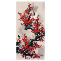 CHINA 매혹적인 붉은 매화 대형 전체보석십자수 집에서취미, 70x120cm