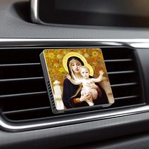 차량방향제 자연향기 성화 액자 명품 디퓨저 성화 차량용 인테리어 차방향제 미니 명화, 빙향-Madonna Lilies