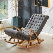 북유럽 싱글 1인용흔들의자 락킹체어 편안한1인의자 책읽기좋은의자, 그레이흔들의자(나파가죽)