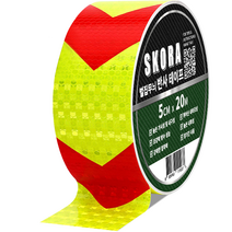 스코라 5cm x 20m 야간 빛 반사 테이프 다양 색상 다용도 안전표시 스티커, 형광레드