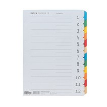 바인더인덱스 색지 12분류 OfficeDEPOT, 단품