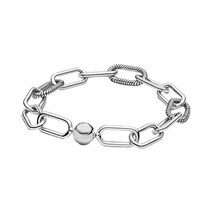 925 스털링 실버 겨울 Stil Mich Serie Armband Runde verliegelung Kette Frauen Mode Schmuck Geschenk, 04 19, 01 BS043