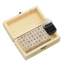 36피스 작은 나무 고무 스탬프 0.5cm(0.2인치) 글자 및 숫자 DIY 공예 카드 및 사진 앨범용 (B), B