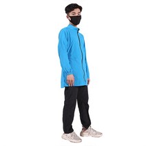 애견미용가운 빅사이즈 미용사복 애견샵 동물병원 수의사 털 안붙는 유니폼, M, 5 블루 긴소매 긴소매