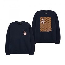 MLB 모노티브 모노그램 오버핏 맨투맨 LA (D.Navy)