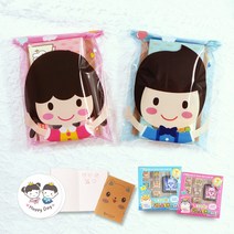 유진 칭찬 우드 스탬프 미니 수첩 스티커 선물 포장 생일 어린이집 유치원 답례품 어린이날 교회 단체 도장 놀이, 스탬프(소녀비닐포장)(여아), 2.Happy Day