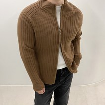 RT 골지 비스코스 이중집업 니트 블루종